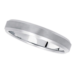 Comfort-fit Carved Wedding Band in Platinum 4mm - All