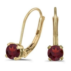 Garnet Lever-Back Drop Earrings 14k Yellow Gold 0.60ctw - All
