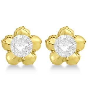 Large Flower Earring Jackets For studs upto 13mm Studs 14K Yellow Gold - All