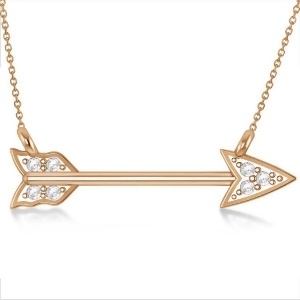 Diamond Cupid's Arrow Pendant Necklace 14k Rose Gold .04 carat - All