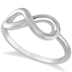 Plain Metal Infinity Loop Right-Hand Fashion Ring in 14k White Gold - All
