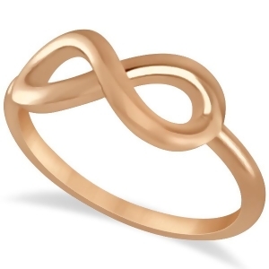 Plain Metal Infinity Loop Right-Hand Fashion Ring in 14k Rose Gold - All
