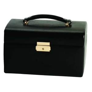 Women's Fine Leather Jewelry Box w/ Top Handle for Travel or Home Use - All