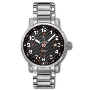 Allurez Mens Auto-Mechanical Carbon-Dial Swiss-Made Heirloom Timepiece - All