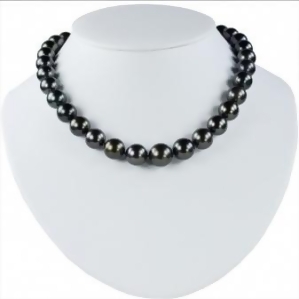 Tahitian Pearl Graduating Strand Necklace 14K Gold Clasp 11-14.6mm - All