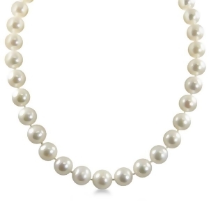 White Freshwater Pearl Strand Necklace 18 inch 12-13mm in 14k Gold - All