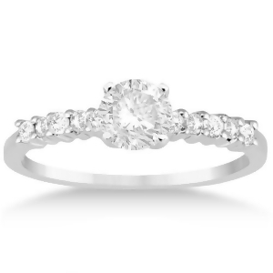 Petite Diamond Engagement Ring Setting 14k White Gold 0.15ct - All