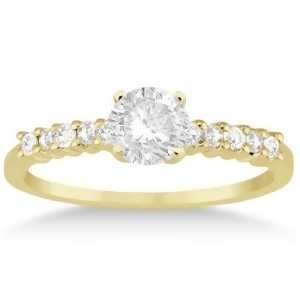 Petite Diamond Engagement Ring Setting 14k Yellow Gold 0.15ct - All