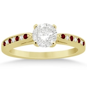 Garnet and Diamond Engagement Ring 18k Yellow Gold 0.26ct - All