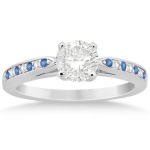 Blue Topaz and Diamond Engagement Ring Palladium 0.26ct - All