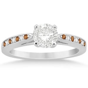 Citrine and Diamond Engagement Ring 14k White Gold 0.26ct - All