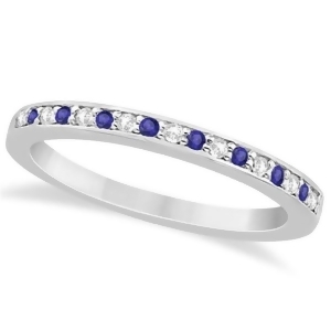 Tanzanite and Diamond Wedding Ring Band Platinum 0.29ct - All