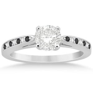 Black and White Diamond Engagement Ring 14k White Gold 0.26ct - All