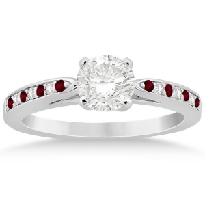 Garnet and Diamond Engagement Ring 18k White Gold 0.26ct - All