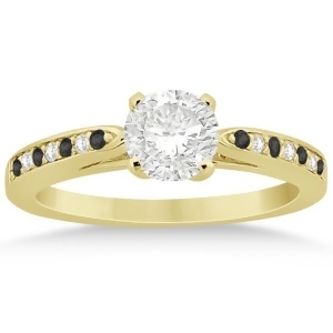 Black and White Diamond Engagement Ring 14k Yellow Gold 0.26ct - All