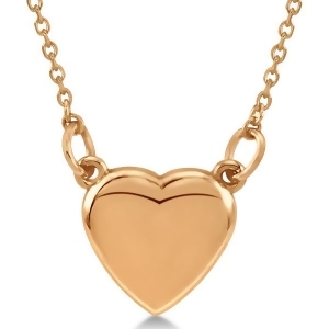 Heart Necklace with 18 inch Chain for Women Crafted of 14k Rose Gold - All