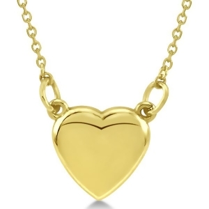 Women's Heart Necklace with 18 inch Chain Crafted of 14k Yellow Gold - All