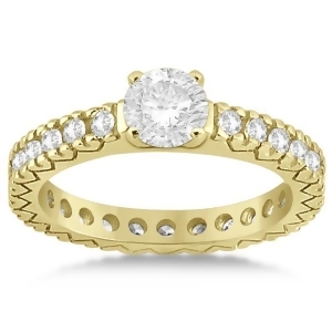 Eternity Diamond Engagement Ring Setting Womens 18K Yellow Gold 0.40ct - All