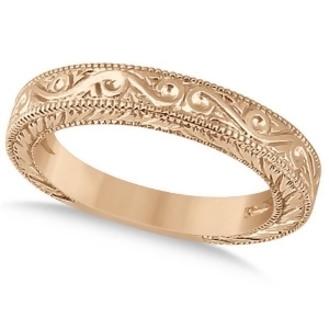 Women's Unique Filigree Wedding Band w/ Milgrain Edge 14k Rose Gold - All