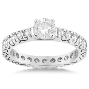 Eternity Diamond Engagement Ring Setting Women's 14K White Gold 0.40ct - All