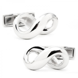 Men's Infinity Symbol Designed Cufflinks in Sterling Silver - All