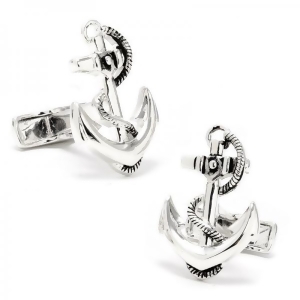 Detailed Boat Anchor Replica Cufflinks for Men in Sterling Silver - All