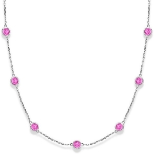 Pink Sapphires by The Yard Station Necklace in 14k White Gold 2.25ct - All