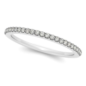 Diamond Accented Semi Eternity Wedding Band in 14k White Gold 0.10ct - All