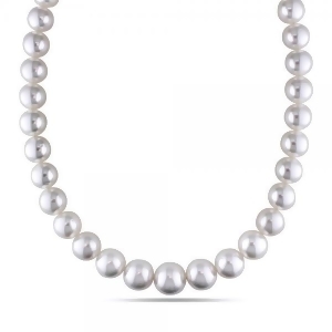 Cultured South Sea Pearls Strand Graduated Necklace 12-14mm 14k Gold - All