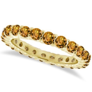Citrine Eternity Ring Band 14k Yellow Gold 1.07ct - All