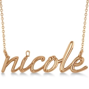 Personalized Script Font Name Pendant Necklace in Solid 14k Rose Gold - All
