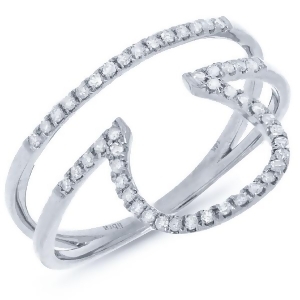 0.19Ct 14k White Gold Diamond Zodiac Libra Ring - All