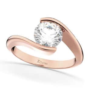 Tension Set Solitaire Diamond Engagement Ring 14k Rose Gold 1.25ct - All