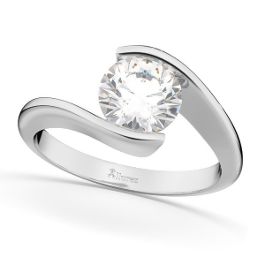Tension Set Solitaire Diamond Engagement Ring in Palladium 1.25ct - All