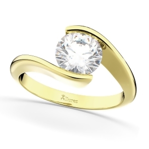 Tension Set Solitaire Diamond Engagement Ring 14k Yellow Gold 1.25ct - All