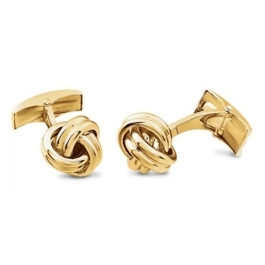 Men's Love Knots Cufflinks in Solid 14k Yellow Gold - All