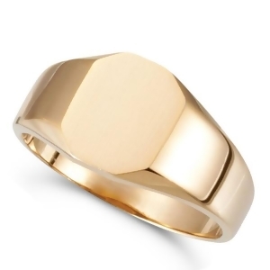 Customizable Signet Ring w/ Octagon Shape Top in 14k Rose Gold 11x9mm - All