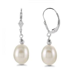 Cultured Freshwater Oval Shaped Pearl Drop Earrings Sterling Silver - All