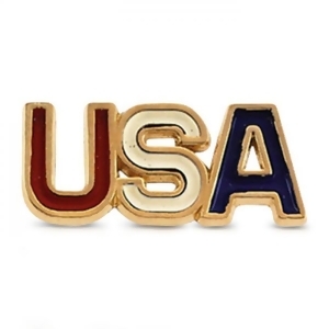 Men's Patriotic Jewelry Usa Lapel Pin w/ Enamel in 14k Yellow Gold - All