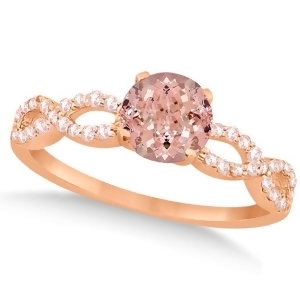 Diamond and Morganite Infinity Engagement Ring 14K Rose Gold 1.45ct - All