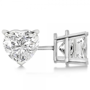 1.00Ct Heart-Cut Diamond Stud Earrings 18kt White Gold G-h Vs2-si1 - All