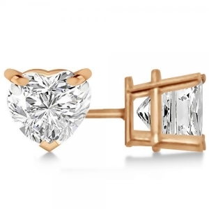 0.75Ct Heart-Cut Diamond Stud Earrings 18kt Rose Gold H Si1-si2 - All