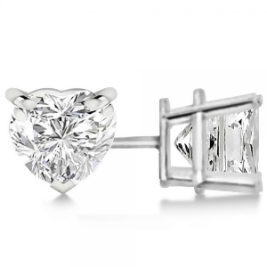 1.50Ct. Heart-Cut Diamond Stud Earrings 14kt White Gold H Si1-si2 - All