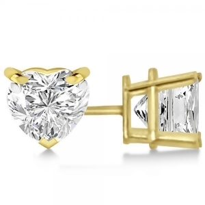 0.50Ct Heart-Cut Diamond Stud Earrings 18kt Yellow Gold H Si1-si2 - All