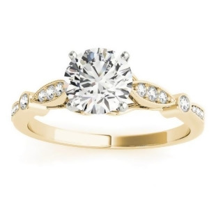 Marquise and Dot Diamond Vintage Engagement Ring 14k Yellow Gold 0.13ct - All