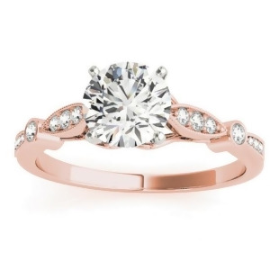 Marquise and Dot Diamond Vintage Engagement Ring 14k Rose Gold 0.13ct - All