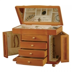 Wooden Jewelry Box in Oak Finish. Classic Styled Jewel Chest and Storage - All