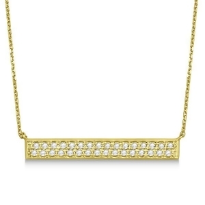 Double Row Horizontal Diamond Bar Necklace 14k Yellow Gold 0.33ct - All