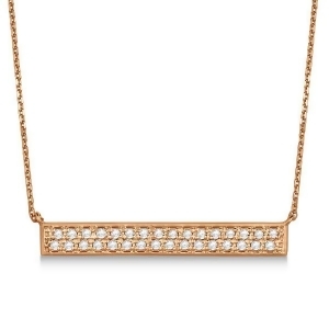 Double Row Horizontal Diamond Bar Necklace 14k Rose Gold 0.33ct - All