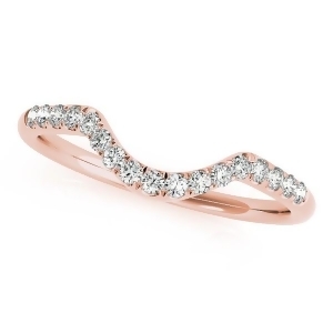 Diamond Accented Contour Wedding Band in 14k Rose Gold 0.20ct - All